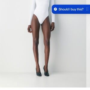 Aritzia Long Sleeve Contour Bodysuit in White